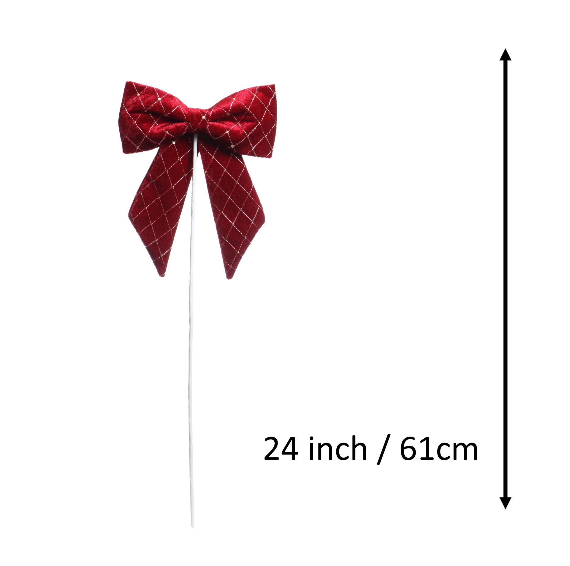 slide 2 of 3, 24.5" Red Velvet Sequin Bow Stem By Ashland, 7.25 in x 2.25 in x 24.5 in