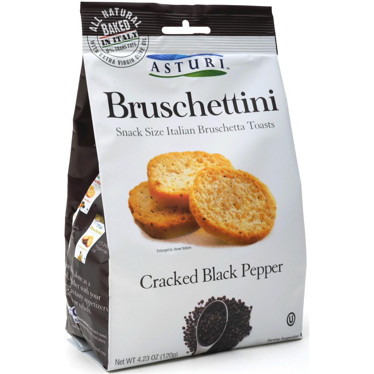 slide 1 of 13, Asturi Bruschettini Cracked Black Pepper, 4.23 oz