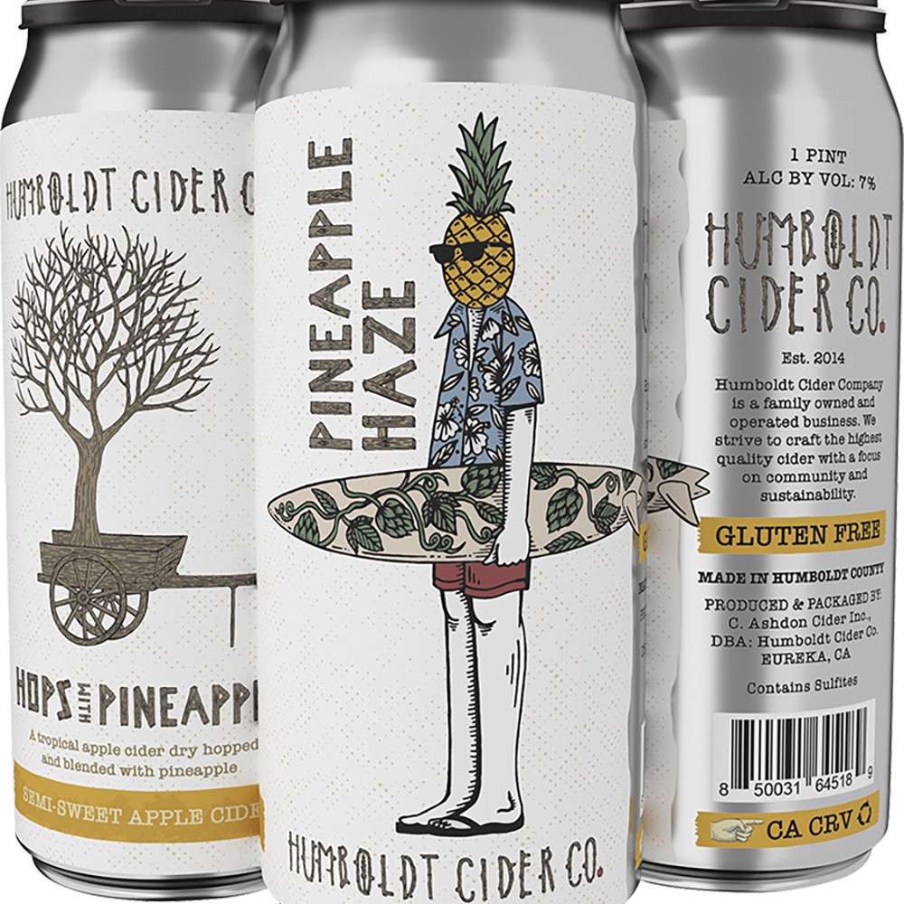 slide 1 of 1, Humboldt Cider Company Humboldt Pineapple Haze, 4 ct; 16 oz