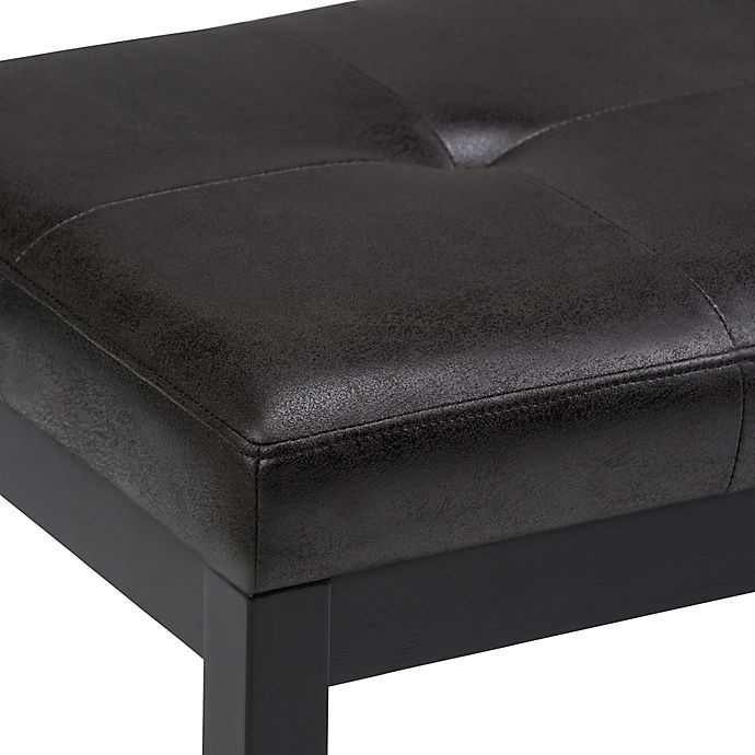 slide 3 of 6, Simpli Home Faux Leather Upholstered Bench - Black, 1 ct