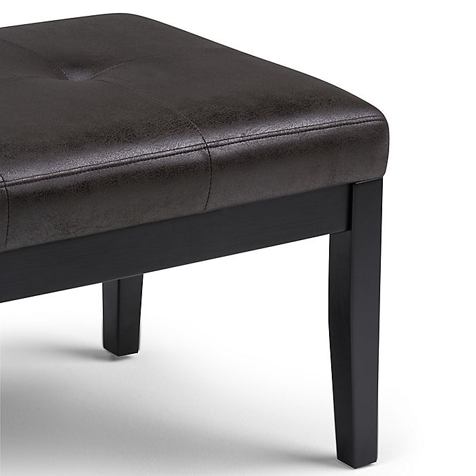 slide 4 of 6, Simpli Home Faux Leather Upholstered Bench - Black, 1 ct