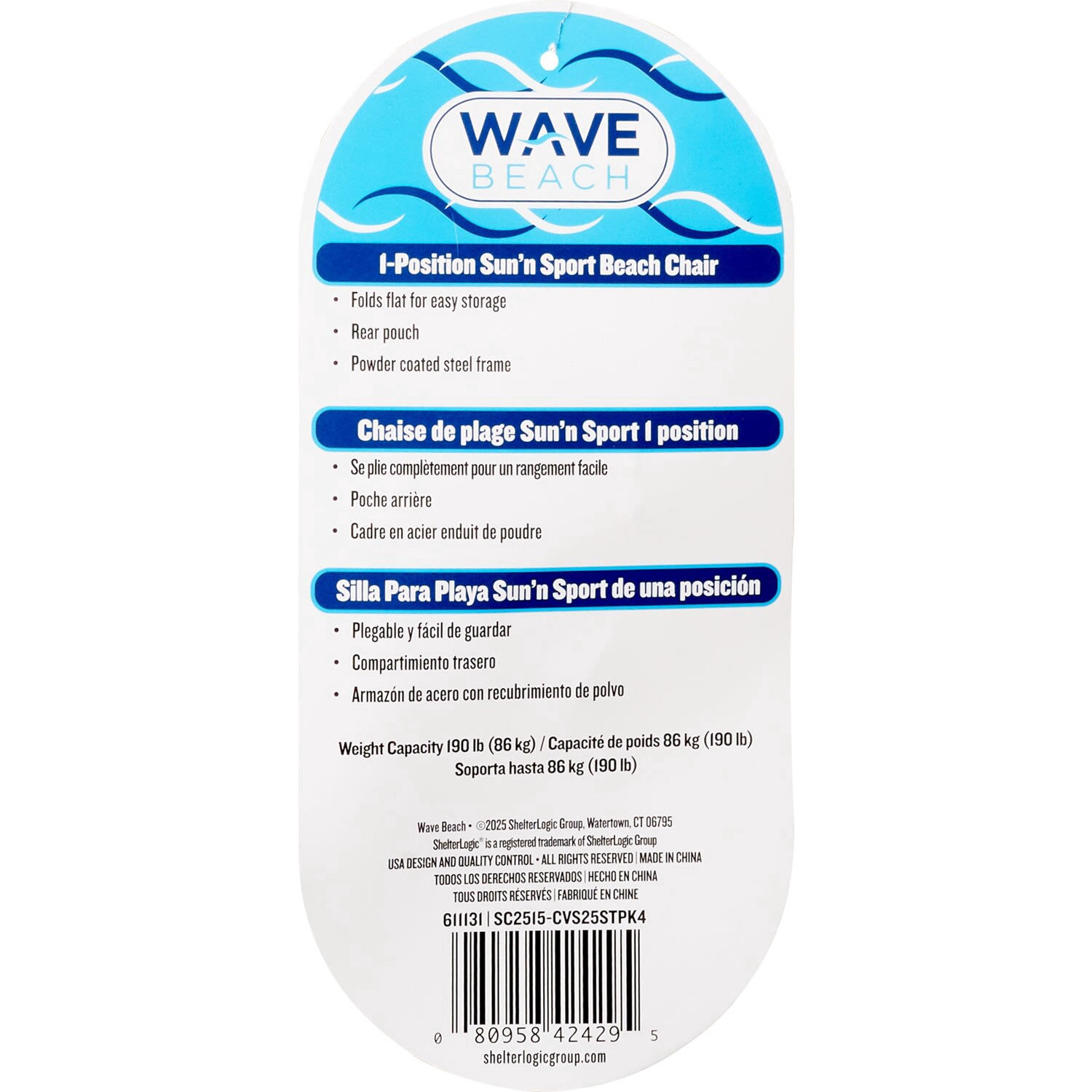 slide 3 of 4, Wave Beach 1-Position Sun'n Sport Beach Chair, 1 ct