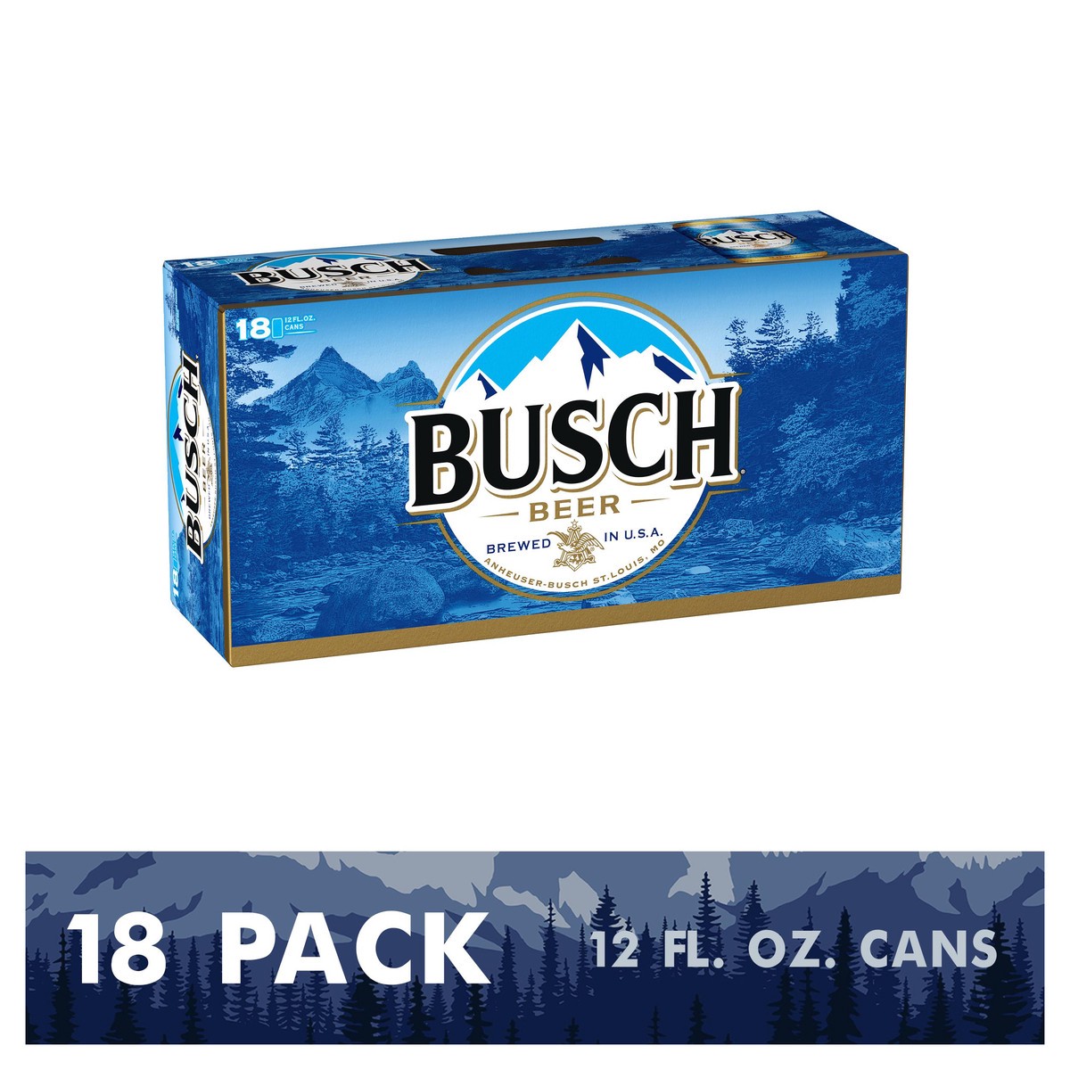 slide 1 of 3, Busch Beer 18 Pack 12 fl. oz. Cans, 4.3% ABV, 12 fl oz