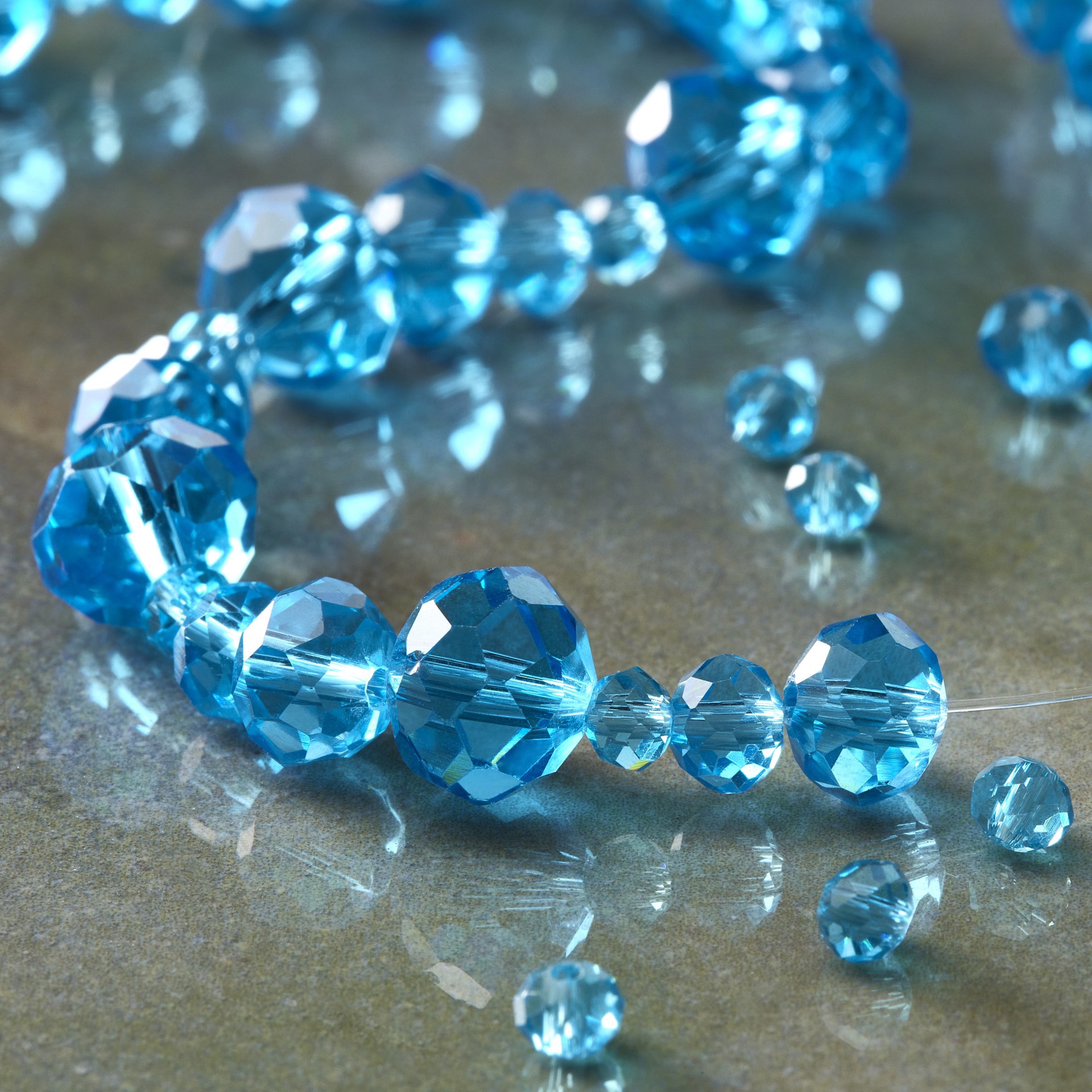 slide 3 of 3, Turquoise Faceted Glass Rondelle Beads By Bead Landing, 4mm-10mm