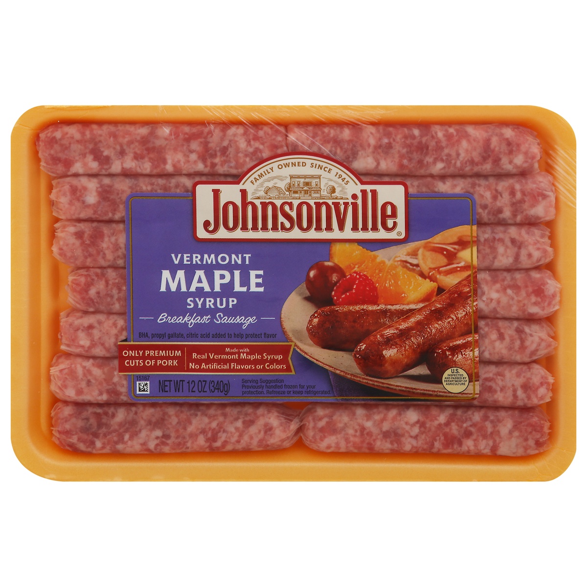 slide 1 of 2, Johnsonville Sausage Links - Vermont Maple Syrup, 14 ct; 12 oz
