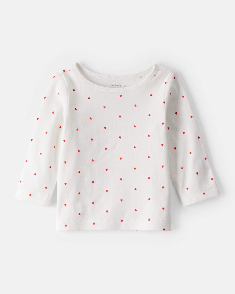 slide 2 of 5, Carter's Baby Girl 3-Piece Heart Print Long-Sleeve Dress Set - Pink Pink 24M, 3 pc