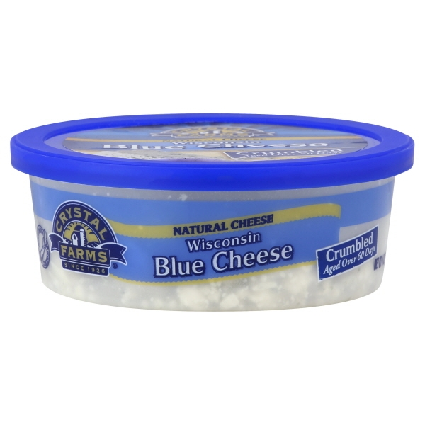 slide 1 of 1, Crystal Farms Wisconsin Blue Cheese Crumbles, 4 oz