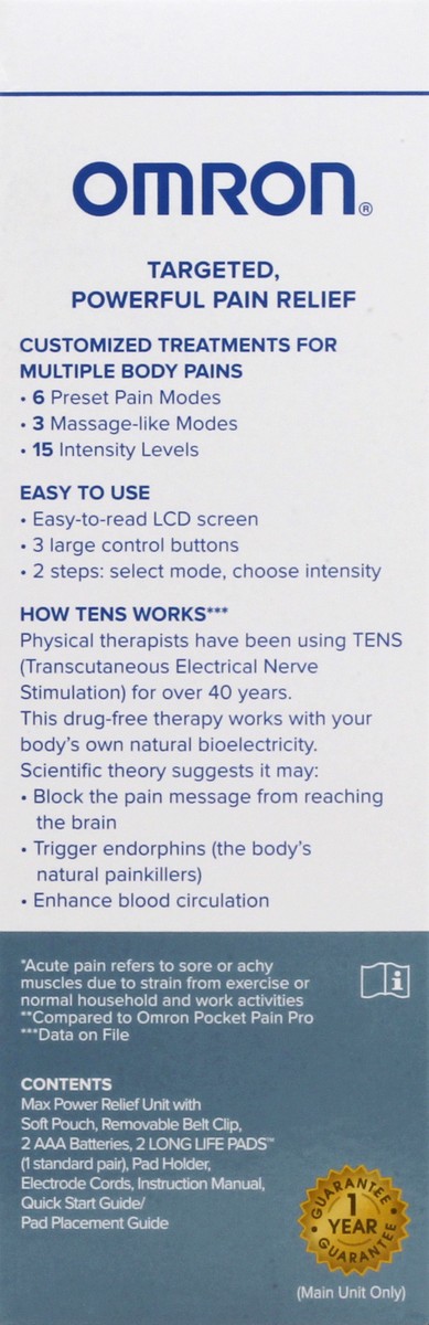 slide 5 of 8, Omron Max Power Relief Tens Unit, 1 ct