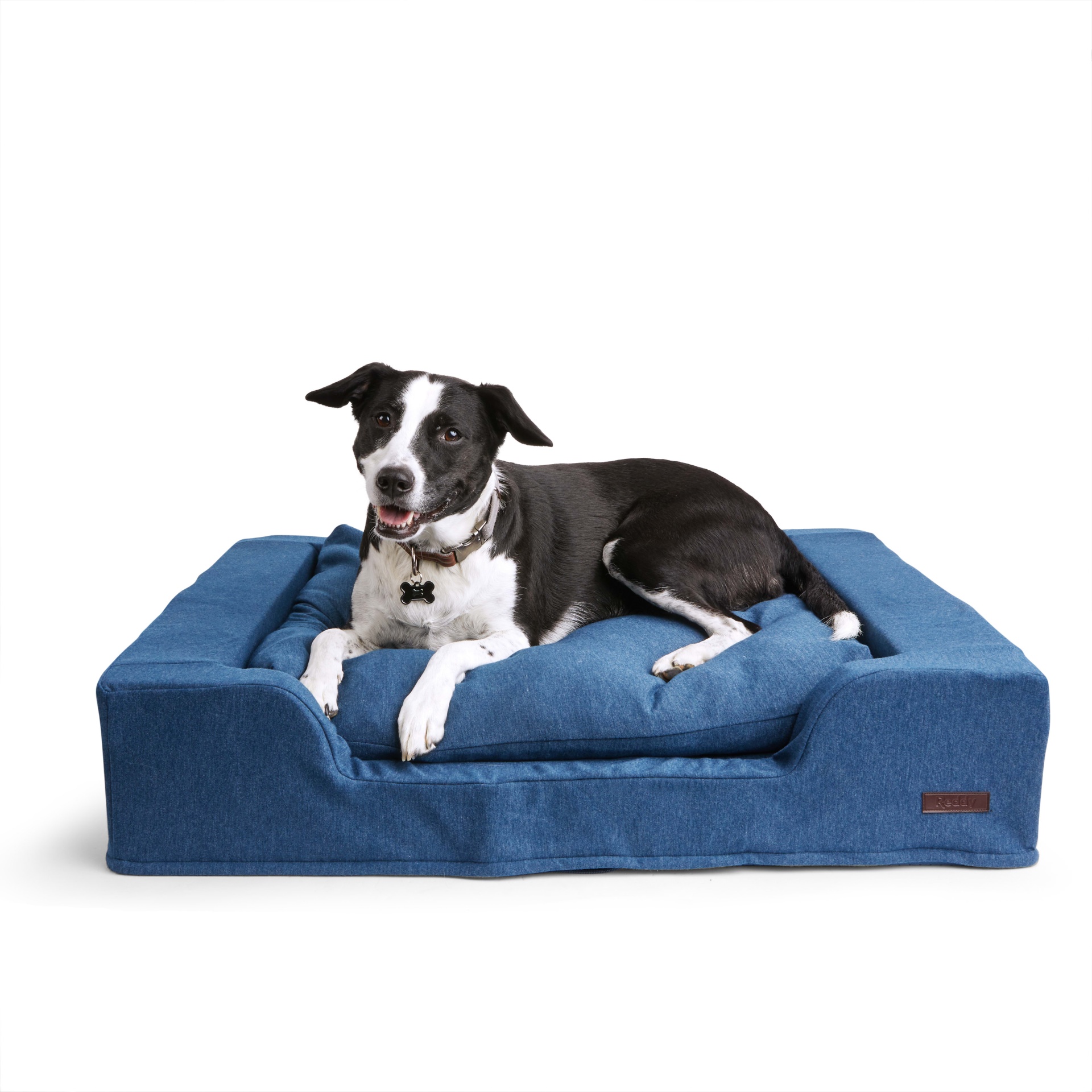 slide 1 of 1, Reddy Navy Cloud Orthopedic Box Dog Bed, LG