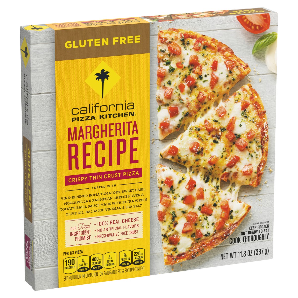 slide 1 of 9, California Pizza Kitchen Gluten Free Crispy Thin Crust Frozen Pizza Margherita Recipe 11.8 oz., 11.8 oz