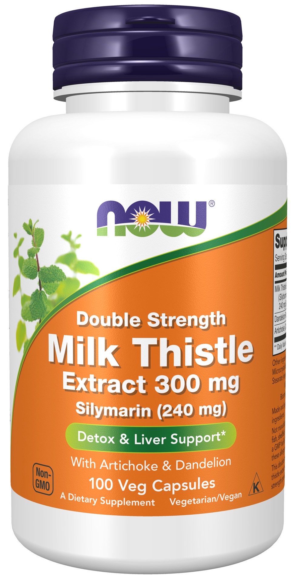 slide 1 of 4, NOW Milk Thistle Extract, Double Strength 300 mg - 100 Veg Capsules, 100 ct