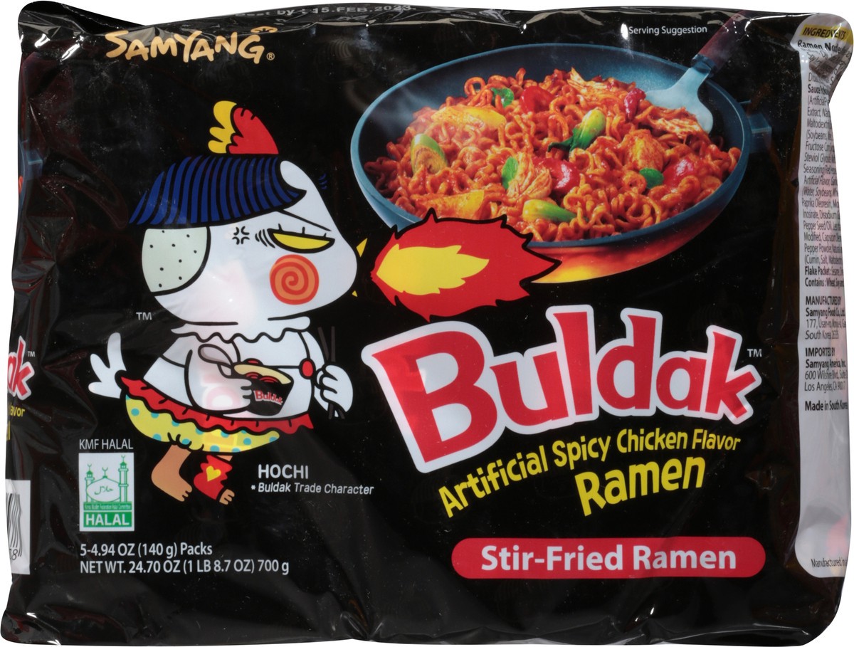 slide 12 of 13, Samyang Buldak Stir-Fried Spicy Chicken Flavor Ramen 5 - 4.94 oz Packs, 5 ct