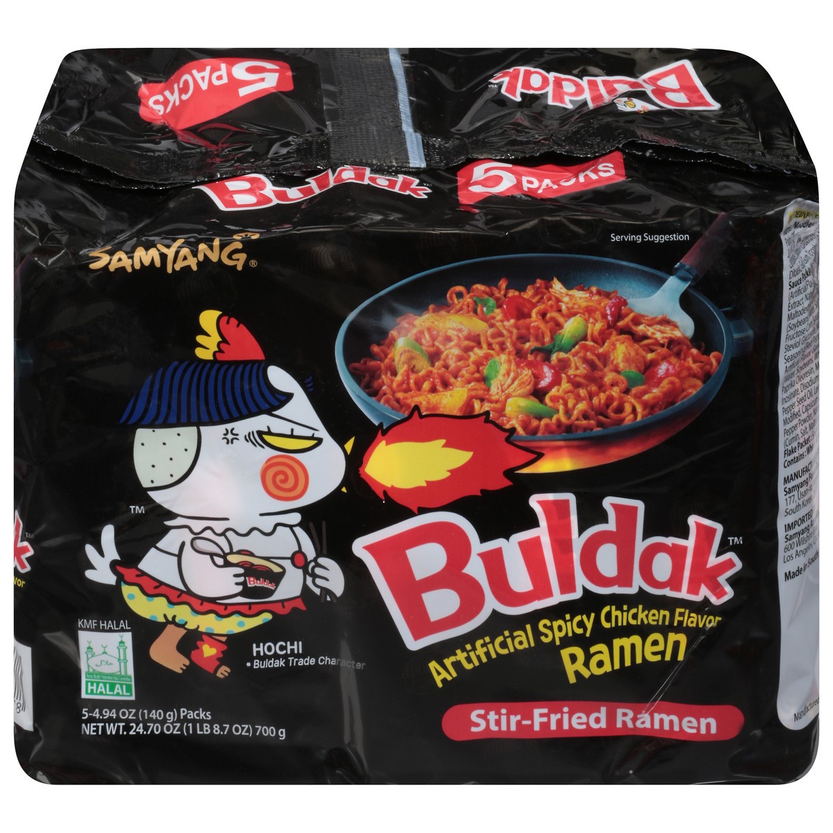 slide 5 of 13, Samyang Buldak Stir-Fried Spicy Chicken Flavor Ramen 5 - 4.94 oz Packs, 5 ct