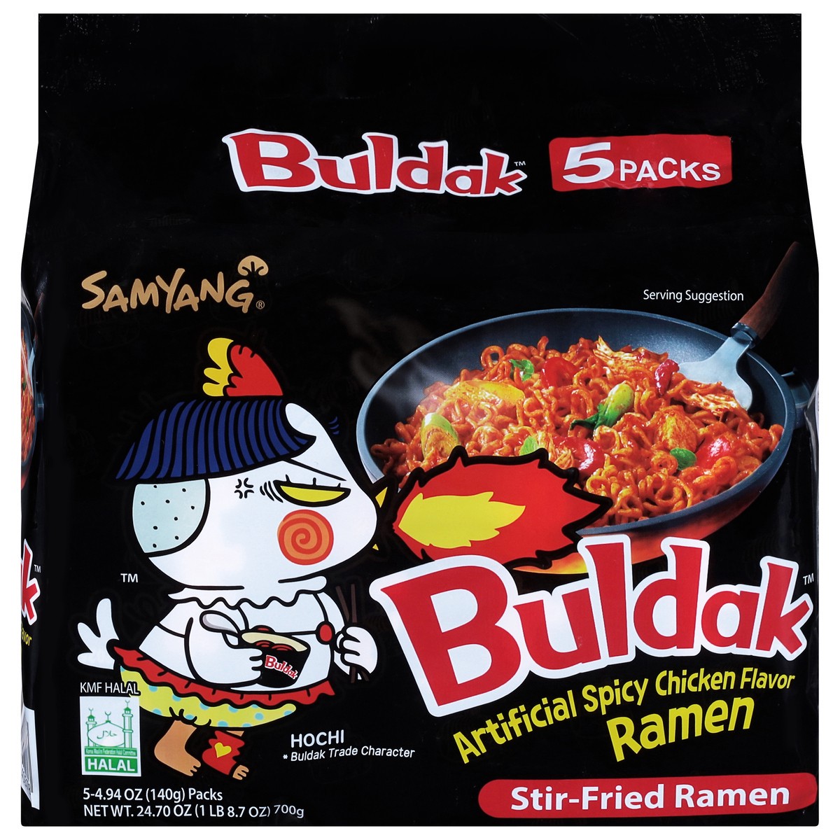 slide 1 of 13, Samyang Buldak Stir-Fried Spicy Chicken Flavor Ramen 5 - 4.94 oz Packs, 5 ct