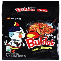 Samyang Buldak Spicy Chicken Flavor Spicy Ramen 5 - 4.94 oz Packs