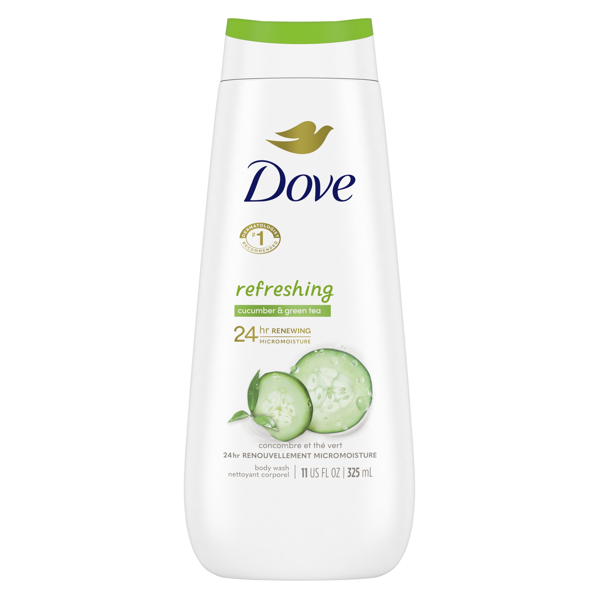 slide 1 of 6, Dove Body Wash Refreshing Cucumber and Green Tea, 11 oz, 11 oz