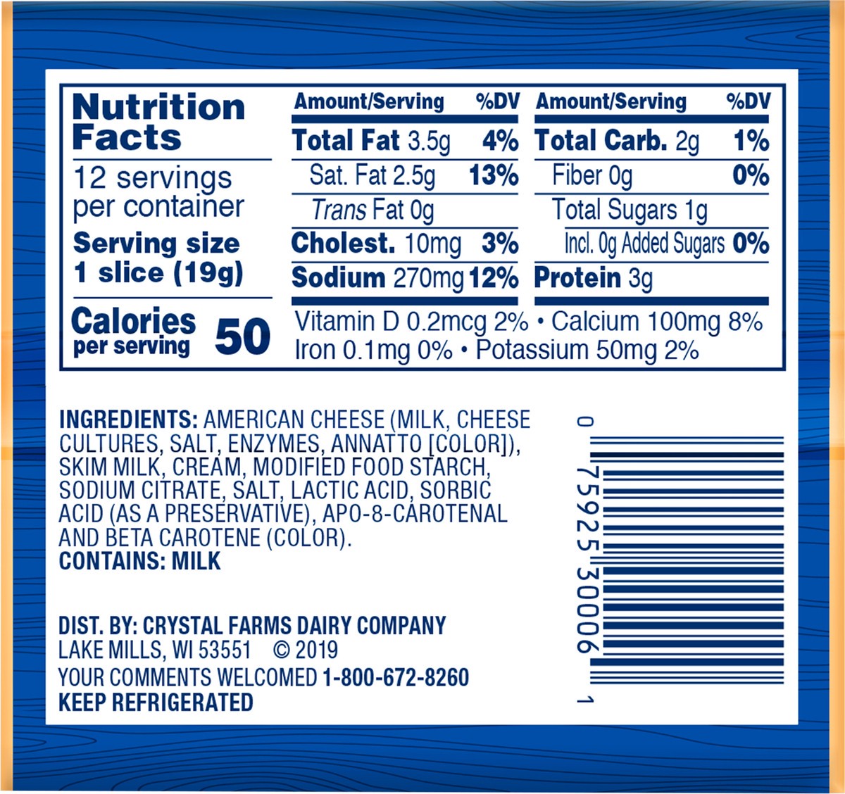 slide 5 of 8, Crystal Farms Slices American Cheese, 8 oz