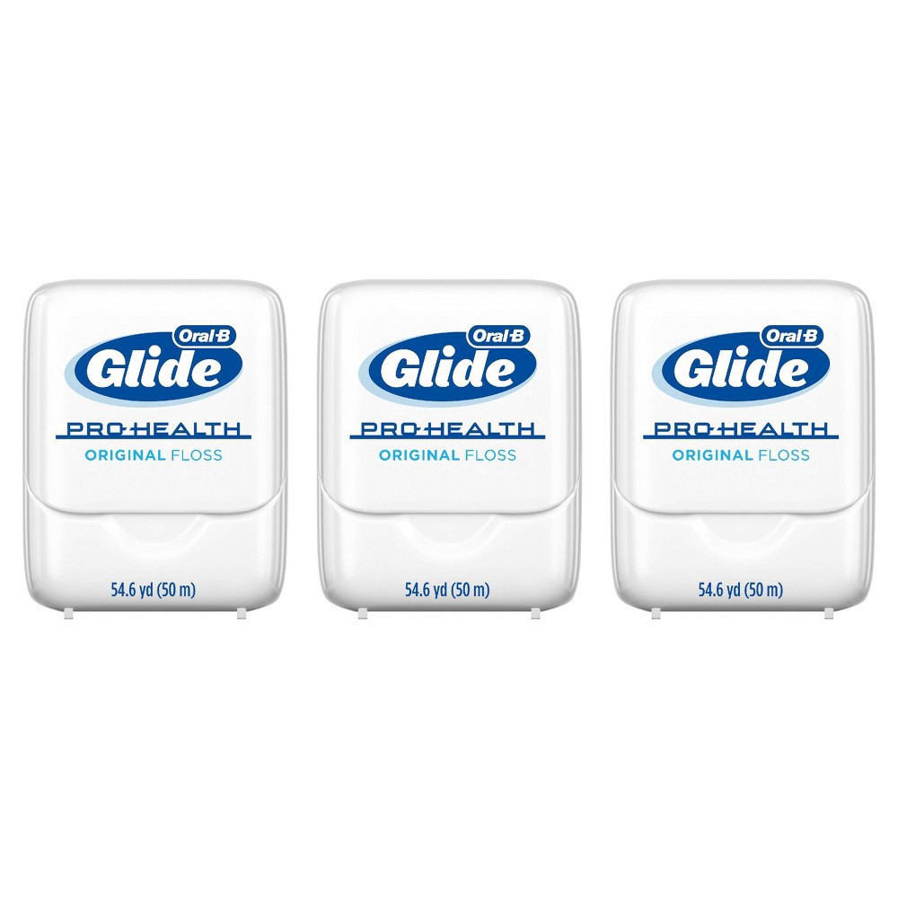 slide 2 of 3, Oral-B Glide Healthy Gums Unflavored Floss Value 3 Pack, 3 ct