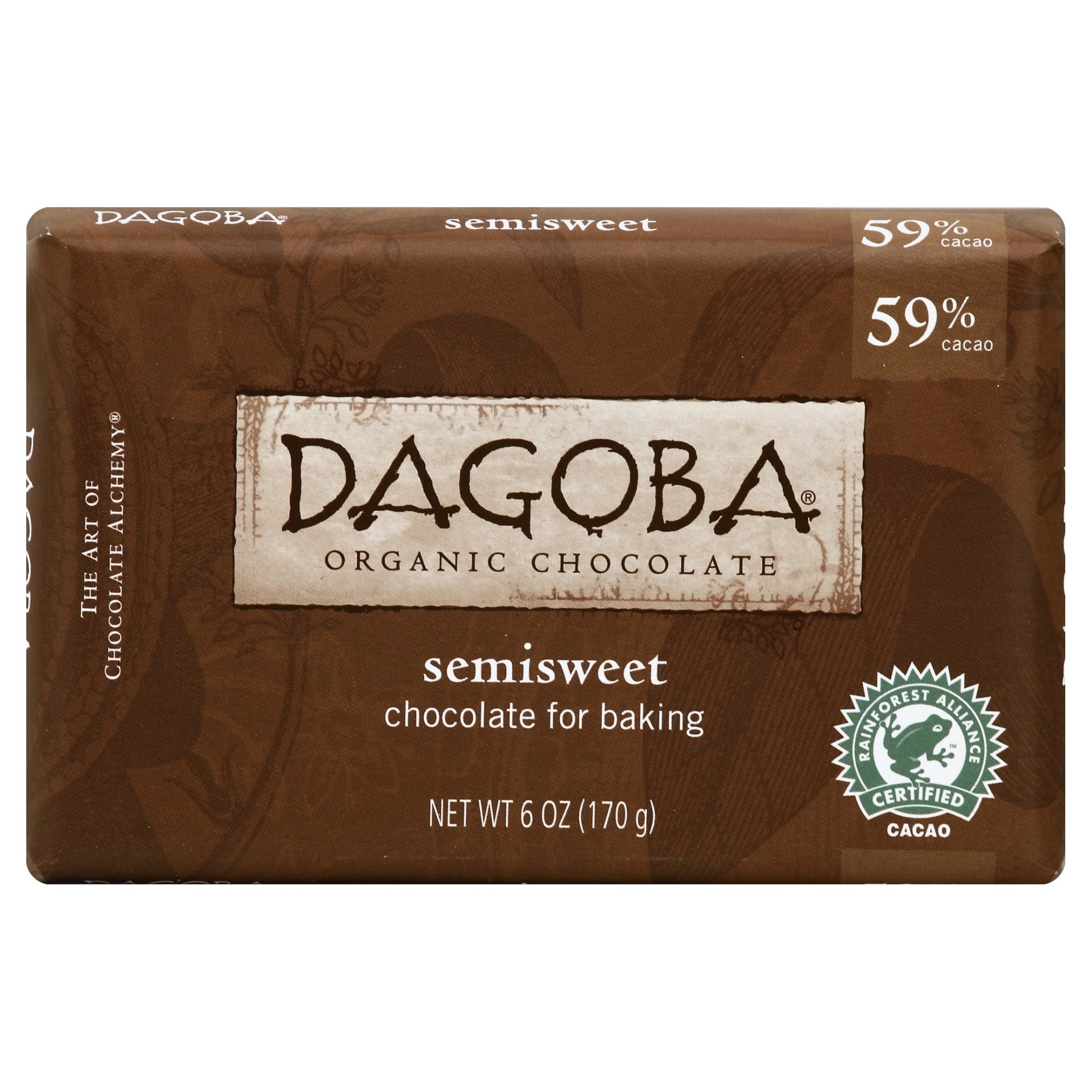 slide 1 of 2, DAGOBA Semisweet Organic Chocolate Baking Bars, 6 oz