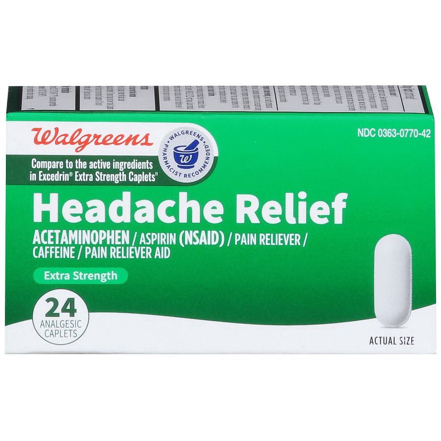 slide 1 of 5, Walgreens Headache Relief Extra Strength, 24 ct
