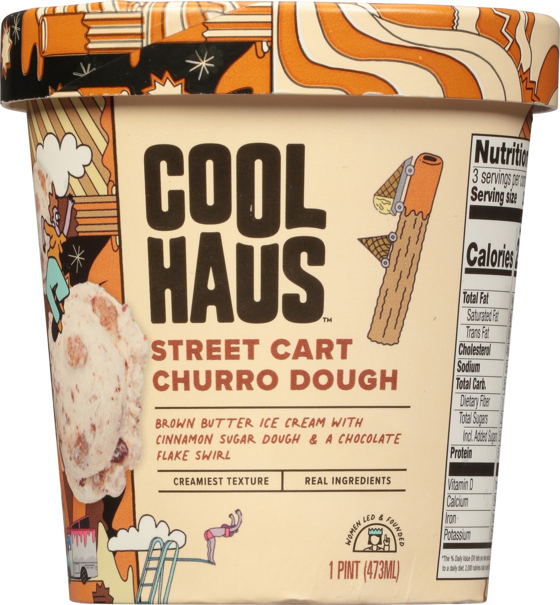 slide 9 of 11, Coolhaus Churro Dough Ice Cream, 16 oz