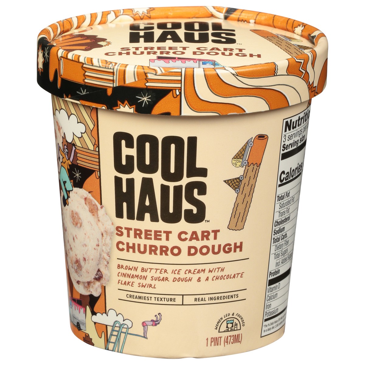 slide 11 of 11, Coolhaus Churro Dough Ice Cream, 16 oz