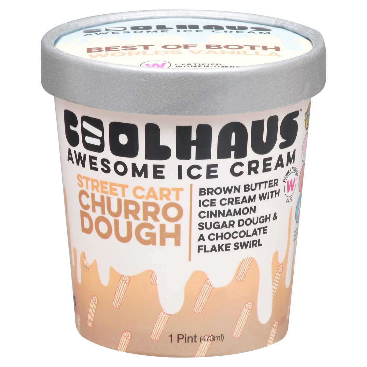 slide 1 of 11, Coolhaus Churro Dough Ice Cream, 16 oz