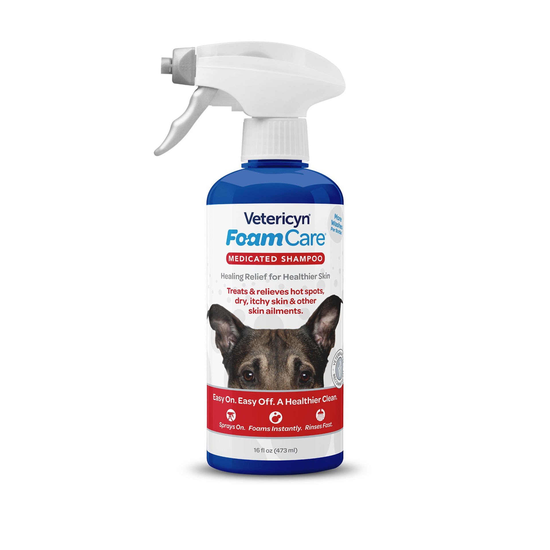 slide 1 of 1, Vetericyn Plus FoamCare Medicated Pet Shampoo, 16 fl oz
