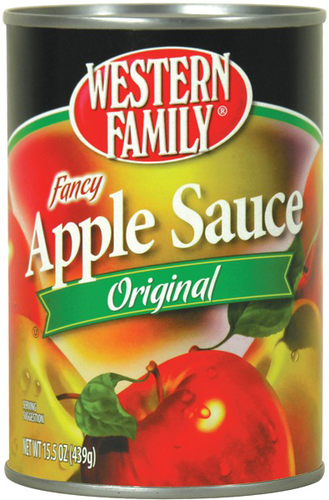 slide 1 of 1, Western Family Fancy Apple Sauce Original, 15 oz