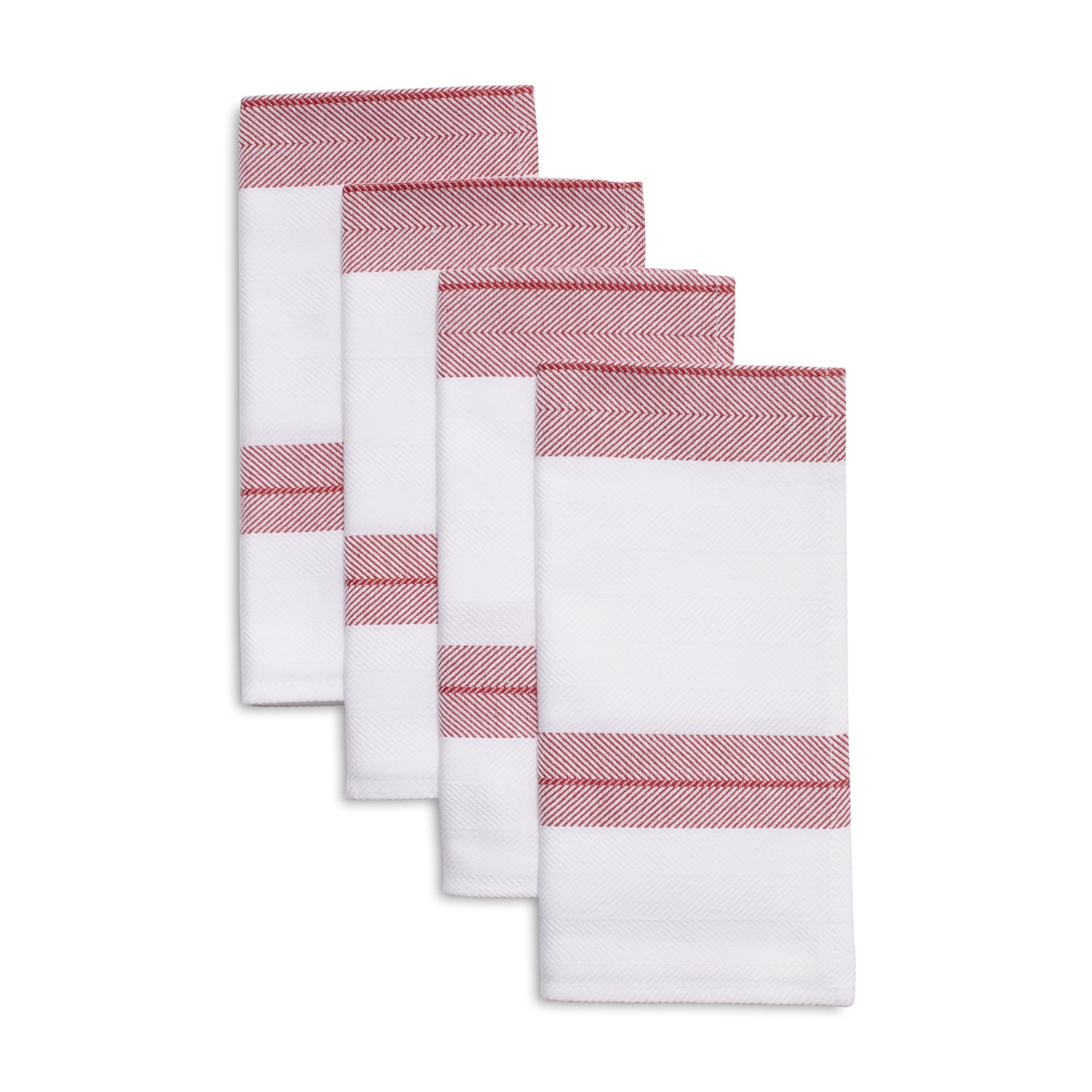 slide 1 of 1, Sur La Table Striped Herringbone Napkins, Red, 4 ct