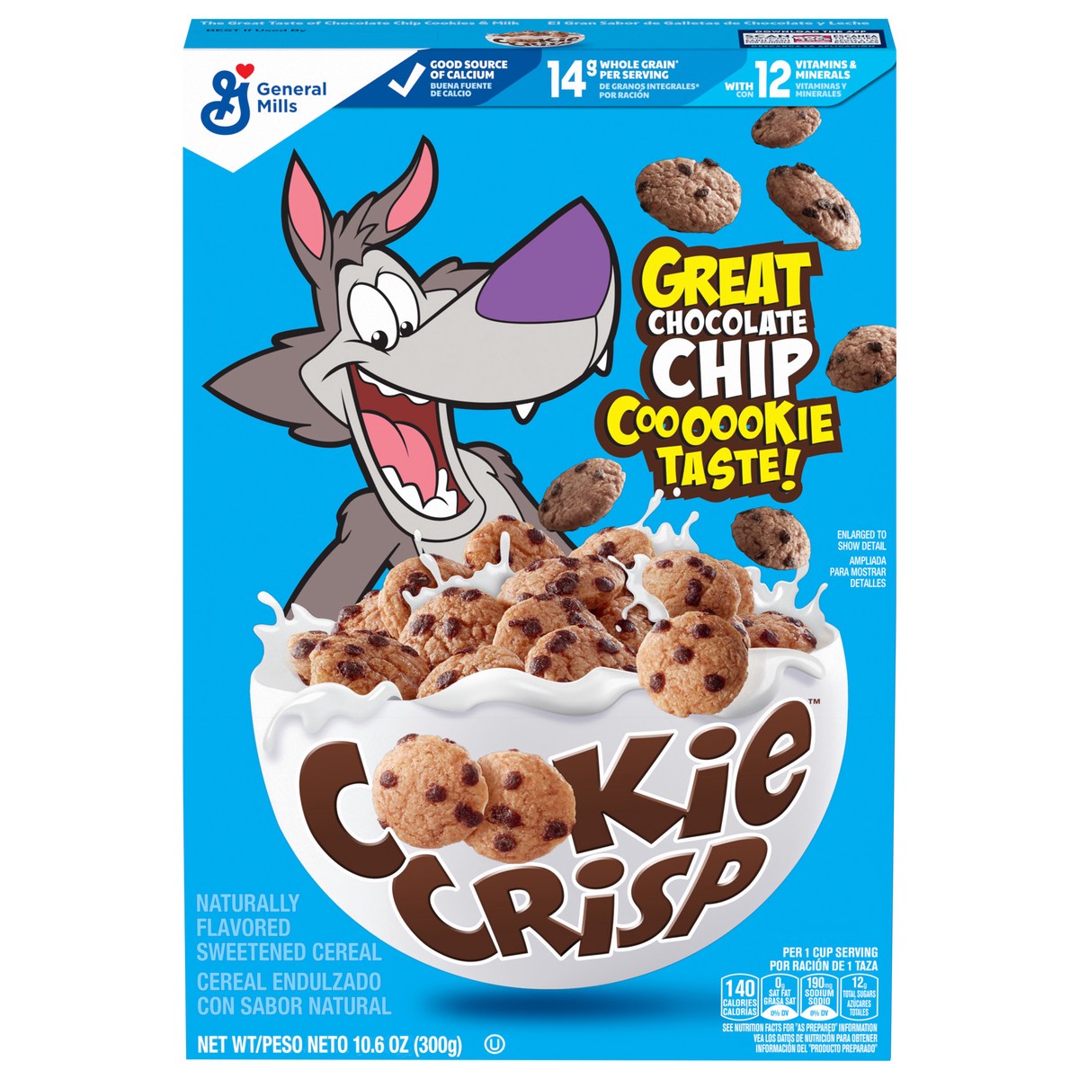 slide 1 of 9, Cookie Crisp Breakfast Cereal, Chocolate Chip Cookie Taste, Made With Whole Grain, 10.6 oz, 10.6 oz