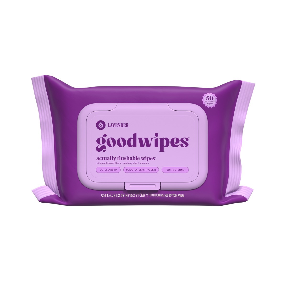 slide 1 of 3, Goodwipes XL Flushable Wipes - Lavender 1pk, 50 Count, 50 ct