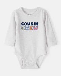 Carter's Baby Cousin Crew Long-Sleeve Graphic Bodysuit - Grey Heather Grey 12M
