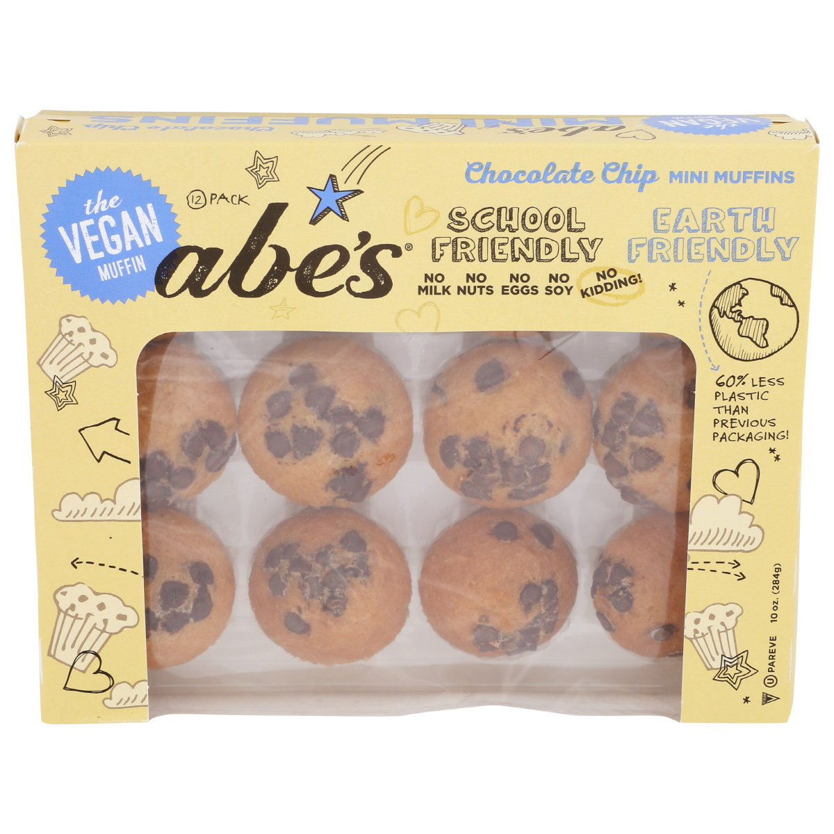 slide 1 of 4, Abe's School Friendly Chocolate Chip Mini Muffins 12 Pack, 10 oz