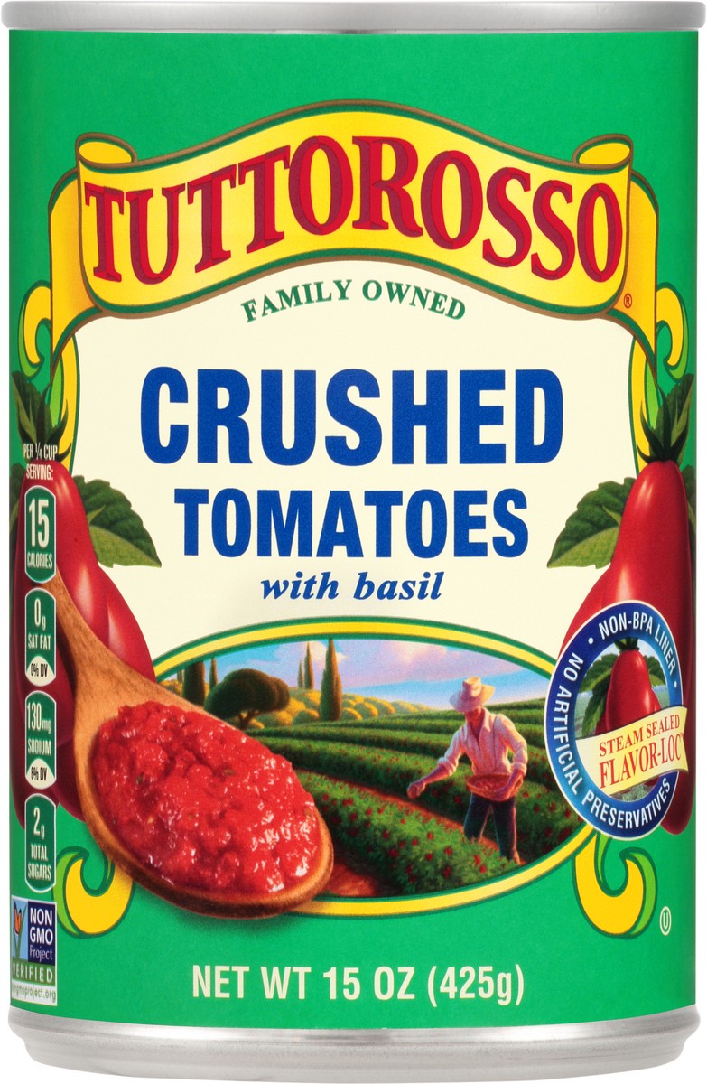 slide 3 of 7, Tuttorosso Crushed Tomatoes With Basil, 15 oz