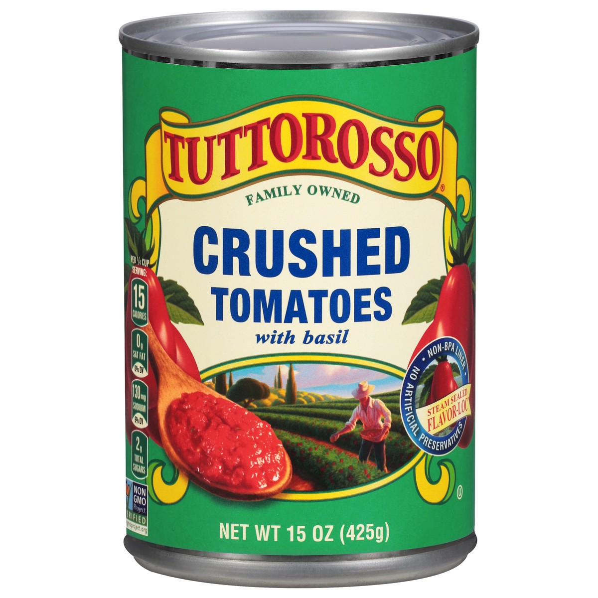 slide 1 of 7, Tuttorosso Crushed Tomatoes With Basil, 15 oz