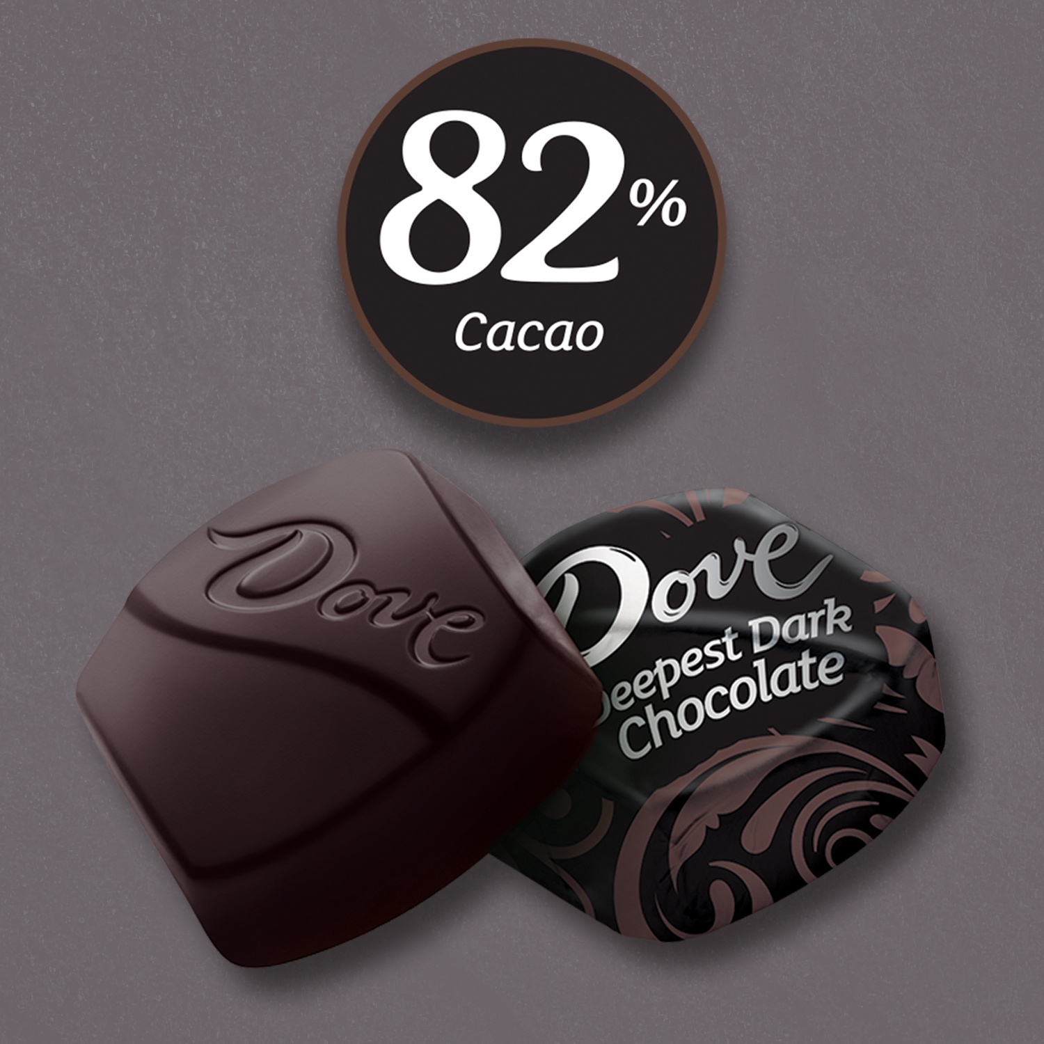 slide 2 of 7, DOVE PROMISES Deepest Dark Chocolatedy 82% Cacao, 7.23 oz