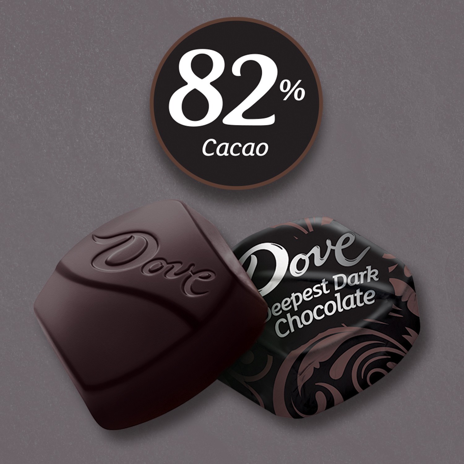 slide 3 of 8, DOVE PROMISES Deepest Dark Chocolate Candy 82% Cacao, Sharing Size, 7.23 oz Bag, 7.23 oz