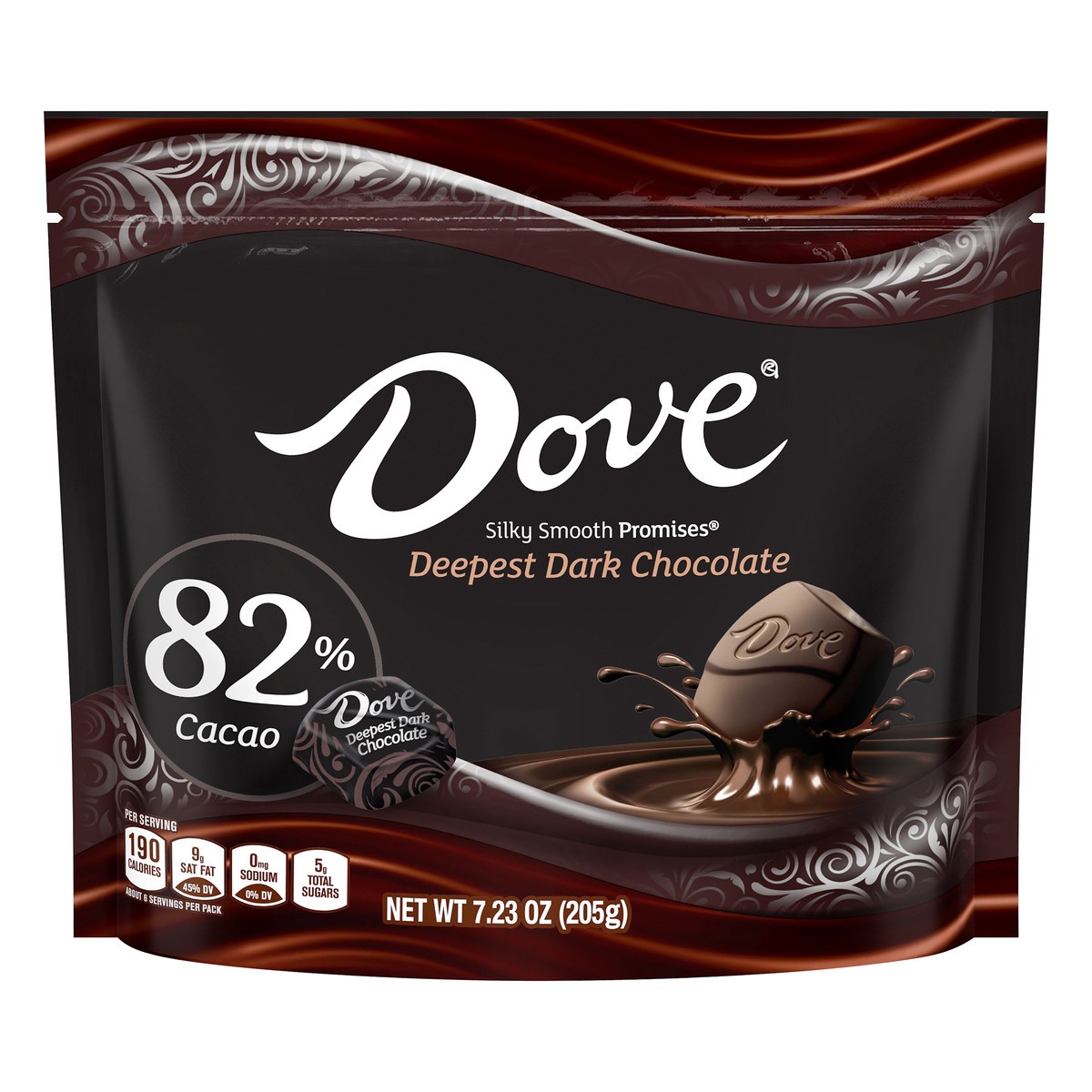 slide 1 of 8, Dove Promises 82% Cacao Deepest Dark Chocolate 7.23 oz, 7.23 oz