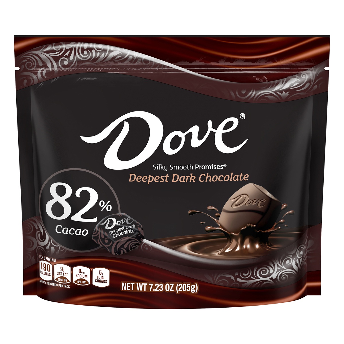 slide 1 of 1, DOVE PROMISES Deepest Dark Chocolatedy 82% Cacao, 7.23 oz