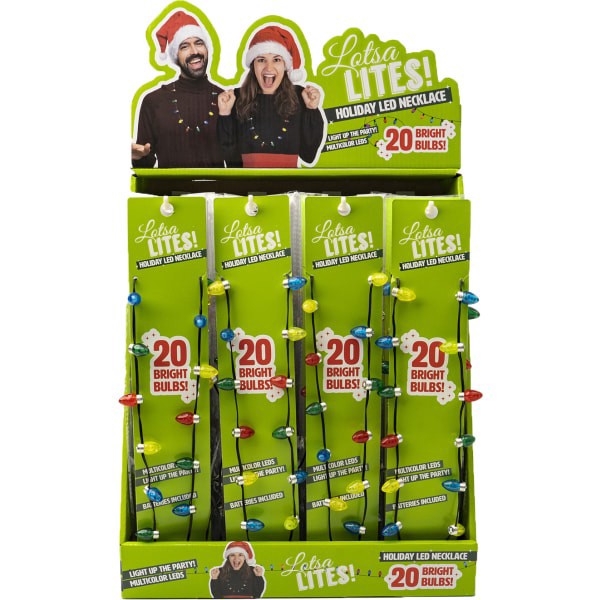 slide 2 of 2, DM Merchandising Holiday Lights Flashing Necklace, 7'', Multicolor, 1 ct