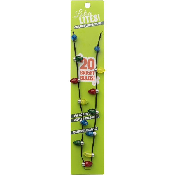 slide 1 of 2, DM Merchandising Holiday Lights Flashing Necklace, 7'', Multicolor, 1 ct