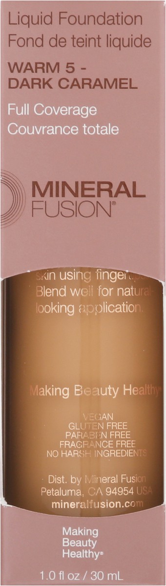 slide 5 of 12, Mineral Fusion Warm 5 - Dark Caramel Full Coverage Liquid Foundation 1.0 fl oz, 1 ct