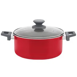 our goods Stockpot with Glass Lid - Scarlet Red