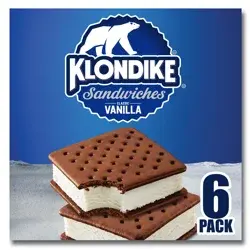 Klondike Ice Cream Sandwiches Vanilla, 4.23 fl oz, 6 Count 