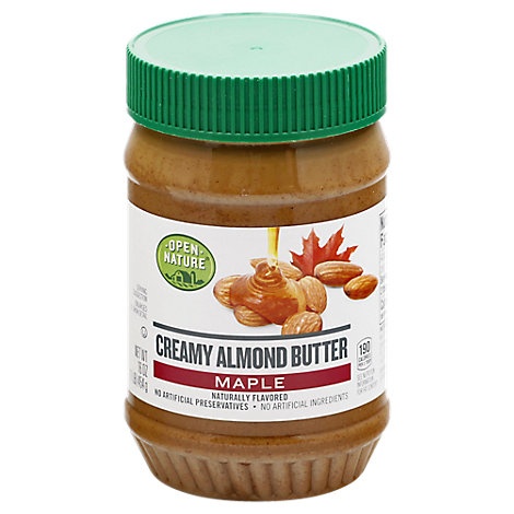 slide 1 of 1, Open Nature Almond Butter Creamy Maple, 16 oz