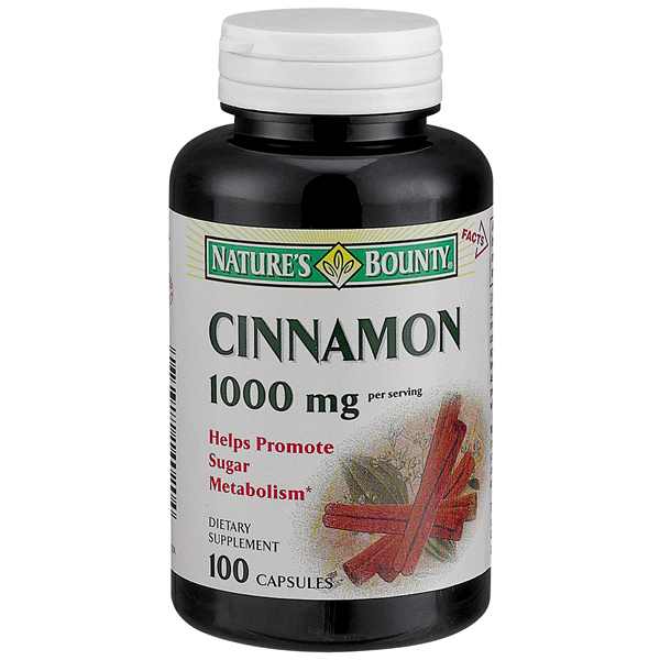 slide 1 of 1, Nature's Bounty 1000 Mg Cinnamon Supplement Capsules, 100 ct
