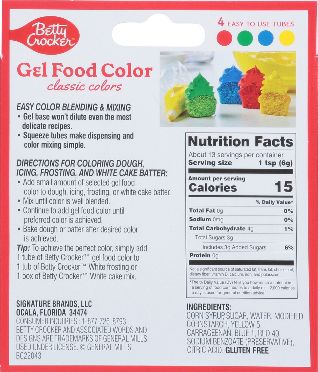 slide 5 of 9, Betty Crocker Classic Gel Food Colors, 4 ct; 2.7 oz