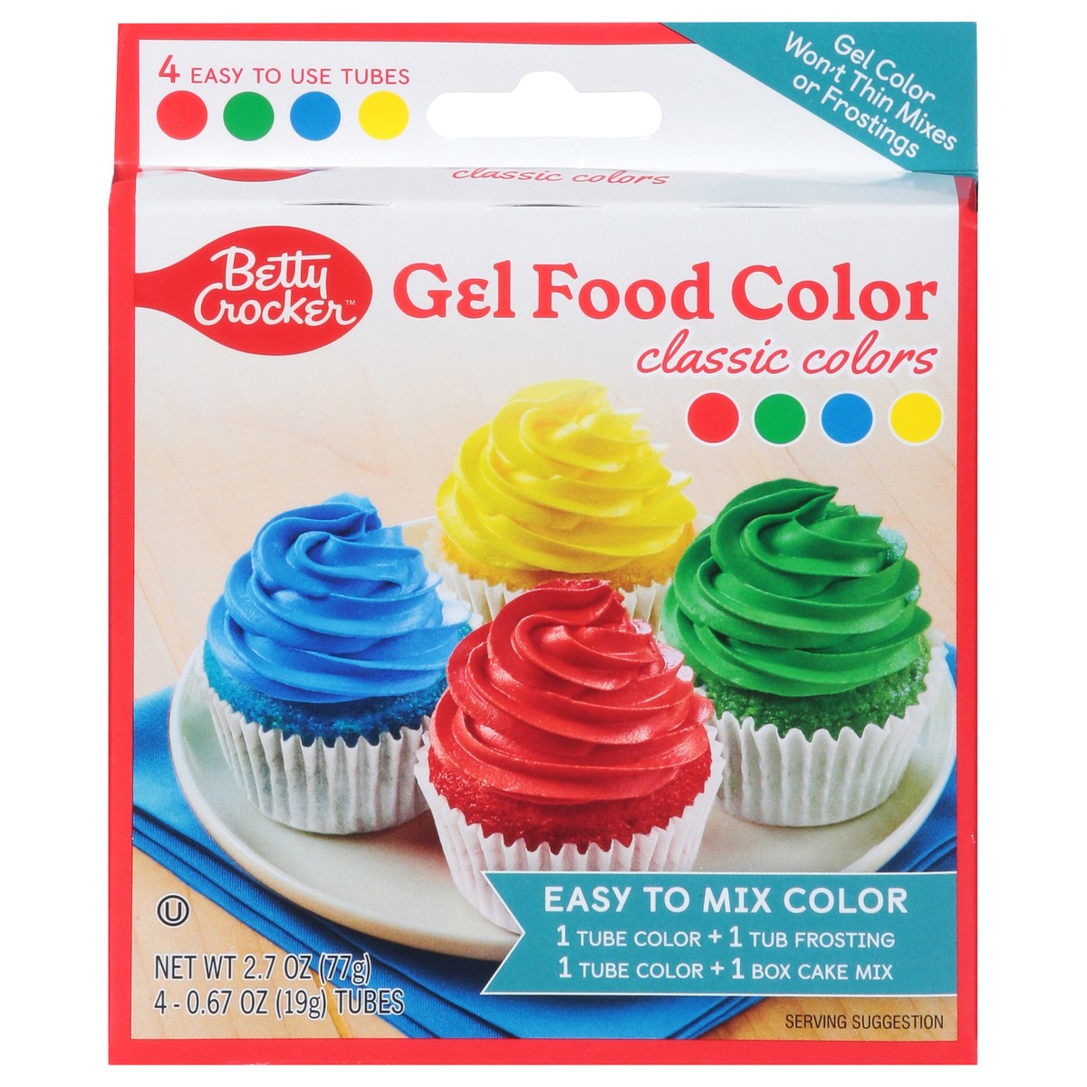 slide 1 of 9, Betty Crocker Classic Gel Food Colors, 4 ct; 2.7 oz