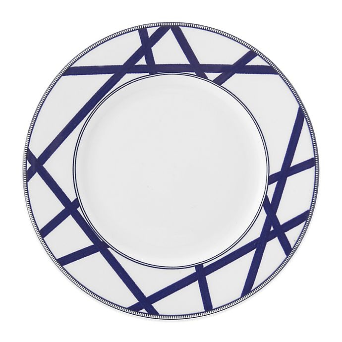 slide 1 of 1, Mikasa Cadence Cobalt Crisscross Salad Plate, 1 ct